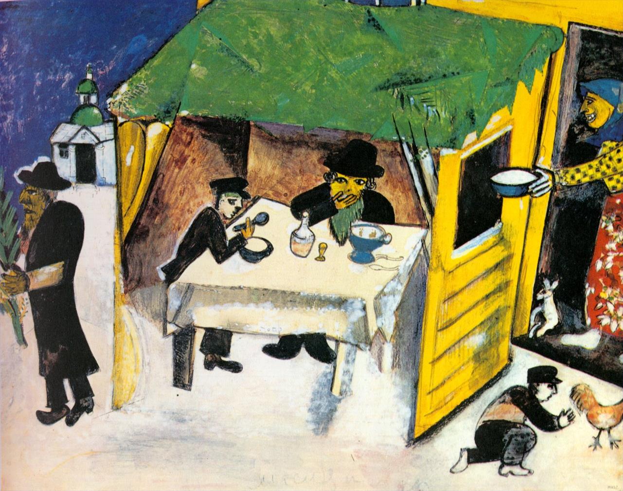 Festtag 1915 Gouache auf Papier Zeitgenosse Marc Chagall Ölgemälde